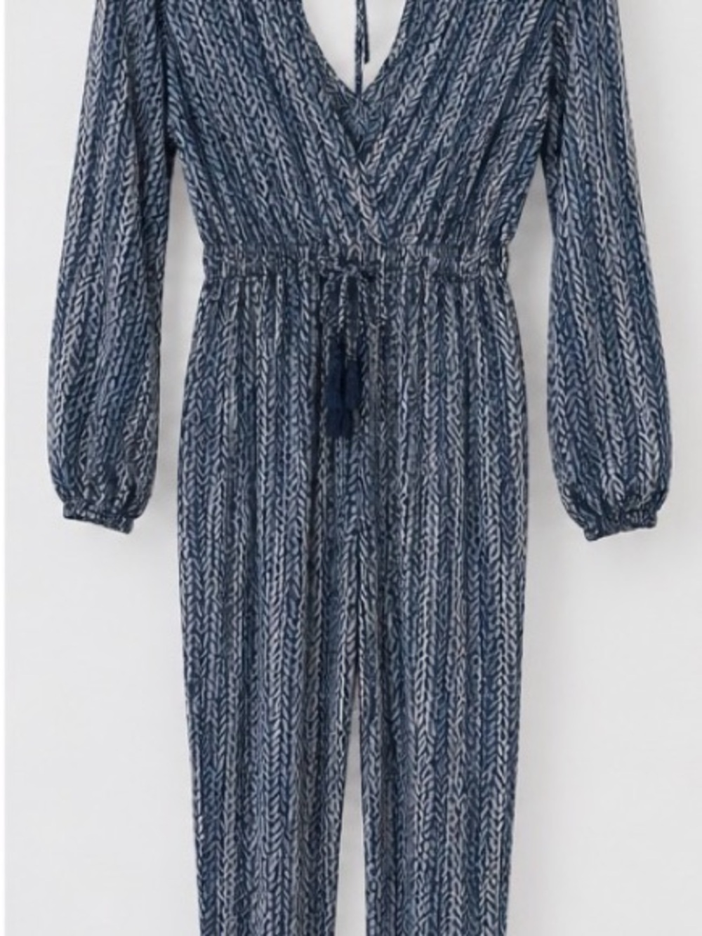 NAT by Natalie Marting Navy Patterned One-Piece Jumpsuit